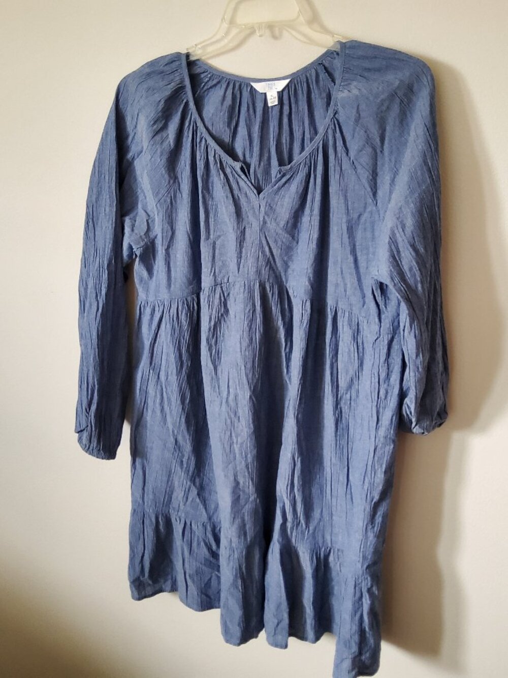 Time and Tru Blue Denim like tiered dress size XL
